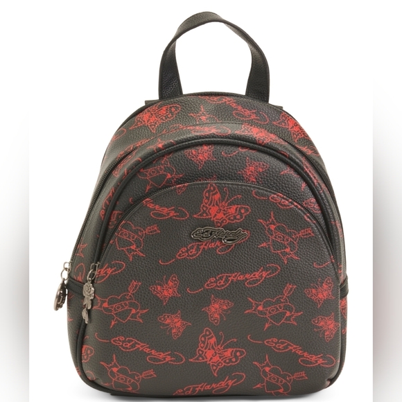 🖤🔹️ Ed Hardy🔹️two Compartment Butterfly Printed Backpack